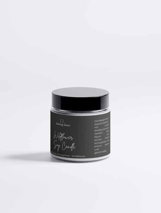 Wildflower Soy Candle - Soft Floral Atmosphere - Black Edition