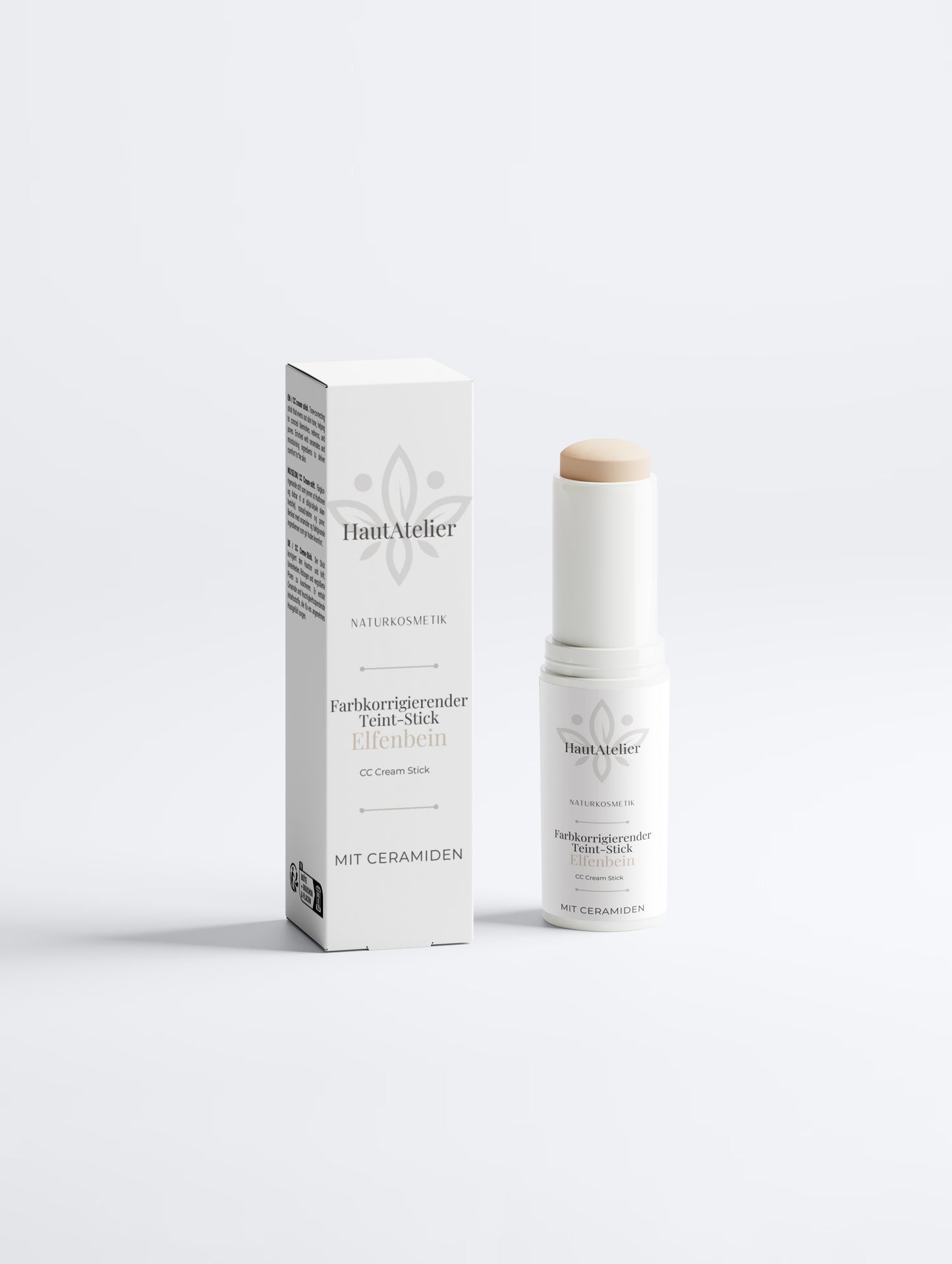 HautAtelier - Naturkosmetik I Farbkorrigierender Teint-Stick - Elfenbein (20 Light) mit LSF30