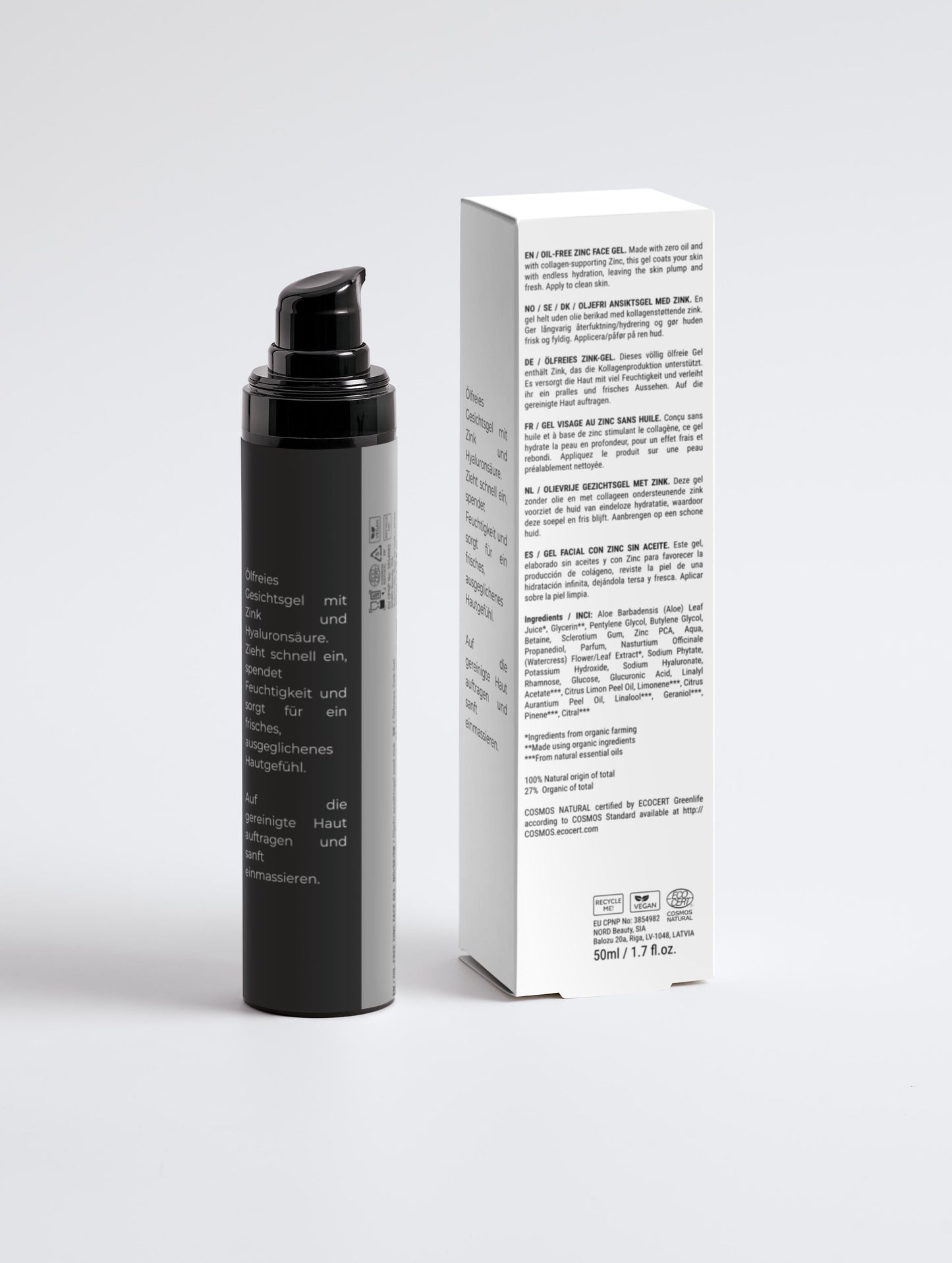 lasting lines - Zertifizierte Naturkosmetik - Men's Zinc Face Gel - Oil Free Hydration